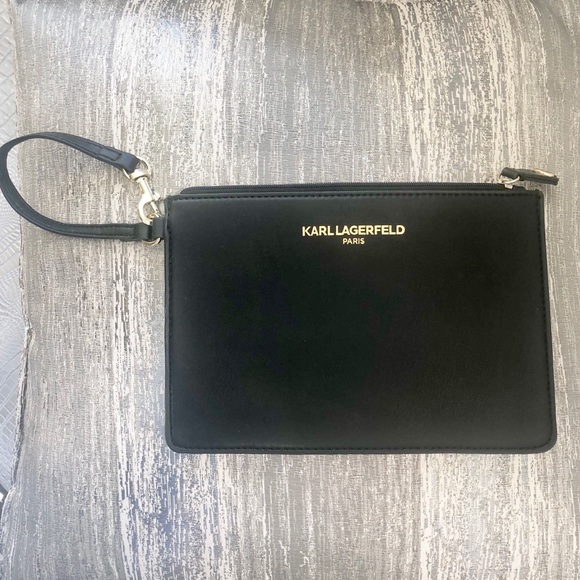 KARL LAGERFELD PARIS BLACK WRISTLET/POUCH - Picture 4 of 6